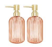 Ambre 2 Pack 14 Oz Kitchen Soap Dispenser with Pump, Transparent Bottle for Hand or Dish Soap