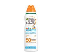 Garnier Ambre Solaire SPF 50+ Sensitive Advanced Kids Anti-Sand Mist, Very High UVA & UVB Protection, Water-Resistant, Hypoallergenic, 150 ml