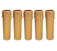 AMBROS Crystal 5X E14 socket sleeve ~ candle sleeve 85mm plastic beige ~ cream Ø 24/26mm