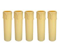 AMBROS - Crystal 5X E14 socket sleeve ~ candle sleeve 85mm plastic champagne ~ ivory Ø 24/26mm