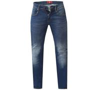 AMBROSE-KS-D555 Tapered Fit Stretch Jeans in Dark Blue