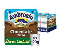Ambrosia Chocolate Custard Dessert Pots, Rich & Creamy Ready-to-Eat Treat, Ambrosia Chocolate Custard Dessert Pots, Rich & Creamy Ready-to-Eat Treat, 4 x 120 g (Pack of 4 - Total 16 Pots)