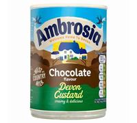 Ambrosia Chocolate Flavour Devon Custard 400g can x 1, Instant Ready to Eat Hot or Cold Dairy Dessert with Welari Thank You Card | (1pack)