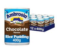 Ambrosia Chocolate Rice Pudding Cans, Creamy Ready-to-Eat Dessert, 400 g (Pack of 12)