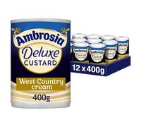 Ambrosia Ready-to-Eat Deluxe Custard, West Country Cream, 400 g Can (Pack of 12)