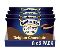 Ambrosia Deluxe Custard Pots, Belgian Chocolate Flavour, Rich & Creamy Ready-to-Eat Dessert, 2 x 120 g (Pack of 8 - Total 16 Pots)