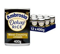 Ambrosia Deluxe Rice Pudding Cans, West Country Cream Dessert, Ready to Eat, Creamy & Indulgent, 400 g (Pack of 12)