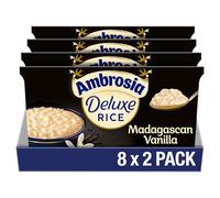 Ambrosia Deluxe Rice Pudding Pots, Madagascan Vanilla Flavour, Creamy & Ready to Eat Dessert, 2 x 110 g (Pack of 8 - Total 16 Pots)