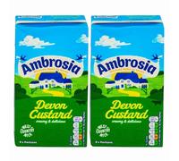 Ambrosia Devon Custard 1kg x 2, Instant Ready to Eat Hot or Cold Dairy Dessert, Cake Pudding Topping with Welari Thank You Card | (2pack)