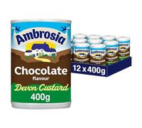 Ambrosia Devon Custard Cans Chocolate Flavour, Creamy Ready-to-Eat Dessert, 400 g (Pack of 12)
