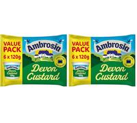 Ambrosia Devon Custard Dessert Pots, Rich & Creamy Ready-to-Eat Treat, 6 x 120 g Pot (Pack of 2)