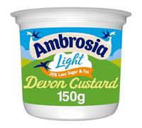 Ambrosia Light Devon Custard Pot, Traditional Recipe, 30% Less Sugar & Fat, Creamy Ready-to-Eat Dessert, 150 g (Pack of 6)