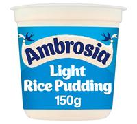 Ambrosia Light Devon Rice Pudding, 30% Less Sugar & Fat, Creamy Ready-to-Eat Dessert, 150 g Pot (Pack of 6)