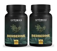 Ambrosial Berberine HCL 500mg per Capsule | High Strength Berberine Supplement for Healthy Lifestyle (Pack of 2-120 Capsules)