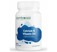 Ambrosial Calcium & Vitamin D3 Tablets High Potency Supplement For Healthy Bones, Muscles & Teeth, Dietary Supplement, 60 Softgels