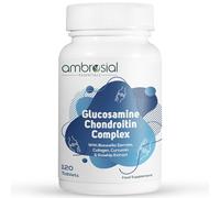 Ambrosial Glucosamine Chondroitin High Strength with Collagen, Curcumin, Boswellia & Rosehip - 6-in-1 Formula for Men & Women - Non-GMO, UK Made, GMP Certified, 120 Tablets (4 Months Supply)