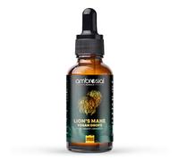 Ambrosial Lion’s Mane Supplement Liquid Drops 60ml - 800mg / 2ml - 30 Servings - Vegan Natural Mushroom Extract Liquid Supplement with Mint & MCT Oil - Herbal Tincture in Dropper Bottle