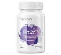 Ambrosial Magnesium Glycinate 3-in-1 Complex 1800 mg - Triple Magnesium Supplement with Glycinate, Citrate & Malate - 384 mg Elemental Magnesium - UK Made, GMP Certified - 120 Tablets