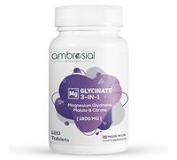 Ambrosial Magnesium Glycinate 3-in-1 Complex - 1800mg Supplements | High Absorption 384mg Elemental Magnesium As Bisglycinate, Citrate & Malate | Made in UK | 120 Tablets