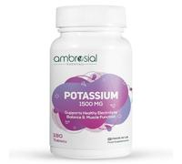 Ambrosial Potassium Chloride 1500 mg - High Strength Potassium Supplement - 778 mg Elemental Potassium - Daily Mineral Support for Muscle, Nerve & Balance - UK Made, GMP Certified - 180 Tablets