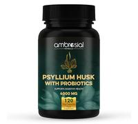 Ambrosial Psyllium Husk 4000 mg with Probiotics - 2-in-1 Plant-Based Fiber & Probiotic Complex - Natural Daily Fiber Source with Lactobacillus Acidophilus - 120 Vegan Capsules - Non-GMO, Gluten-Free