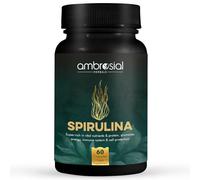 Ambrosial Spirulina Capsules 500mg - Highly Dosed Tablets, Vegan, No Additives, Protein Powder, Greens Powder, Spirulina and Chlorella, Immune System Booster, 60 Capsules