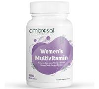 Ambrosial Women’s Multivitamin Tablets - 20+ Essential Vitamins, Minerals & Botanicals - Grape Seed, Green Tea, Ginkgo & Ginseng - Daily Energy, Balance, Vitality & Wellness - 120 Tablets (4 Months)