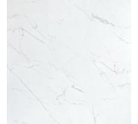 AMBULABO Peel and Stick Vinyl Floor Tiles - 14pcs (2.5m²) Self Adhesive Floor Tiles, Ideal for Kitchens & Bathrooms (White Marble)