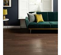 AMBULABO Self Adhesive Flooring - 7pcs (1m²) Vinyl Flooring Planks, Peel and Stick, Wood Effect (Dark Brown)