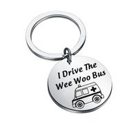 Ambulance Driver Keychain Responder Gift I Drive The Wee Woo Bus Emergency Vehicle Charm Emergency Nurse Gift (We-Wo-Bus)