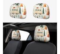 Ambulance Forest Tent Head Rest Cover Car Accessories, 2 Pcs Car Seat Headrest Cover, Washable Headrest Protector Universal Fit To All Car Suvs Truck Van Vehicles Auto