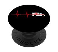 Ambulance Heartbeat ECG Pulse Ambulance Driver Savior PopSockets Adhesive PopGrip