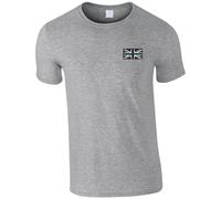 Ambulance Service Thin Green Line Union Jack Embroidered Men's T-Shirt Paramedic Emergency Services Embroidery T Shirt (UK, Alpha, XL, Regular, Regular, Grey)