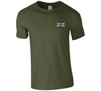 Ambulance Service Thin Green Line Union Jack Embroidered Men's T-Shirt Paramedic Emergency Services Embroidery T Shirt (UK, Alpha, 3XL, Regular, Regular, Olive)