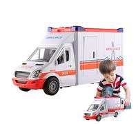 Ambulance Toy - ABS, 11.42x5.51x3.94in Car Toy Sturdy & Interactive | Battery-Powered Vehicle Playset, Ambulance Toys For Kids, Role-playing, Doctor Profession Learning, Imaginative Play