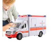 Ambulance Toy Truck - Large Rescue Vehicle with Lights and Siren Sounds, Opening Tailgate | Medical Car Playset, Educational Role Play Toy for Kids Ages 3-9, Includes Stretcher