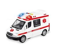 Ambulance with opening doors light, sound