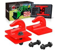 AMBULL 2 Pack 3/8" Tractor Bucket Grab Hook Grade 70 Forged Steel Bolt On Grab Hook Tow Hook Mount with Backer Plate,Work Well for Tractor Bucket, RV, UTV,Truck, Max 15,000 lbs, Red
