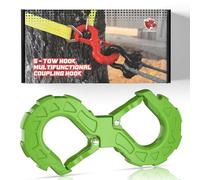 AMBULL 3/8 Tow Hook, Winch Hook for Off-Road Recovery, Towing Shackle 33000 Lbs, G80 Heavy Duty Strength Integrated Winch Quick Shackle, Green