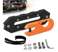 AMBULL Towing Winch Fairleads with Tow Hook, UPGRADE Al Hawse Fairlead with G80 Heavy Duty Forged Steel Winch Hook for Electric Winch, 33000lb Break Strength, for Synthetic Rope Recorvery, BlackOrange