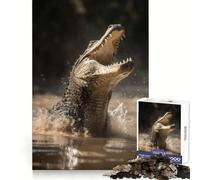 Ambush Predator Crocodile Jigsaw for Teenagers 1000 Pieces Mind Exercise Soft Distraction Exact Cut (50x75cm)