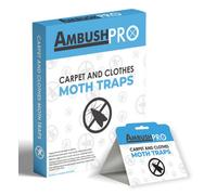 Ambush Pro Carpet And Clothes Moth Pheromone Traps. 7 Pack Of Pesticide-Free Traps That Catch And Kill Textile Attacking Moths.