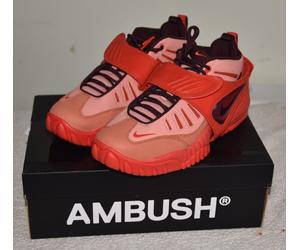 AMBUSH x Nike Air Adjust Force Size UK 9 Mens Orange Red Leather Low Shoes NEW