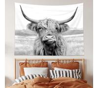 AMBZEK Cow Tapestry 59Hx78W Inch Bull Portrait Cattle Animal Farmhouse Wildlife Funny Cute Sketch Milk Artwork Modern Fashion Wall Hanging Bedroom Living Room Dorm Decor Fabric