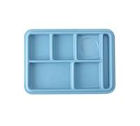 AMC 6 Compartment Pastel Blue Food Meal Serving Tray 37x26.5cm