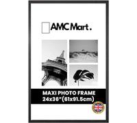 AMC MART 36 x 24 inch Multicolor Frame | 91.5 cm x 61 cm Wooden Poster Frame | Picture Frames 36x24 inches | 36x24 Poster Frame Made of Solid Wood | Landscape & potrait | 915 x 610 Frame (Black)