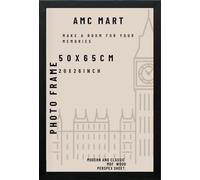 AMC MART-50x65cm (19.6x25.5in) black picture/picture a perfect frame for gift/wall décor-home décor-punched clip frame for flexible organizing for your art/pictures/documents with solid mdf backing.