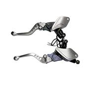 AMCBYSGC Brake Master Cylinder Clutch Fuel Tank Moto Lever Hydraulic 22mm | K1200R Grom Dio Repsol Fluid Reservoir Set(Silver)