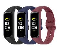 AMCC [3 Pack] Straps compatible with Samsung Galaxy Fit 2 Strap for Women Men, Soft Silicone Sport Replacement Wristband (Black+Navy blue+Wine red)