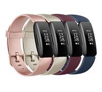 AMCC [4 Pack] Straps compatible with Fitbit Inspire 2 Strap, Soft Silicone Sport Replacement Wristband for Women Men (Rose Gold+Champagne+Wine red+Black)